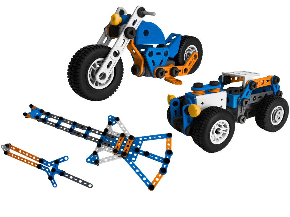 6055102 NOUVEAU BARIL 150 PIECES MECCANO JUNIOR MOTO